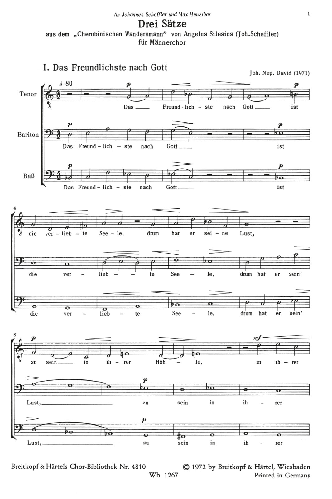 3 Sätze aus dem “Cherubinischischen Wandersmann”