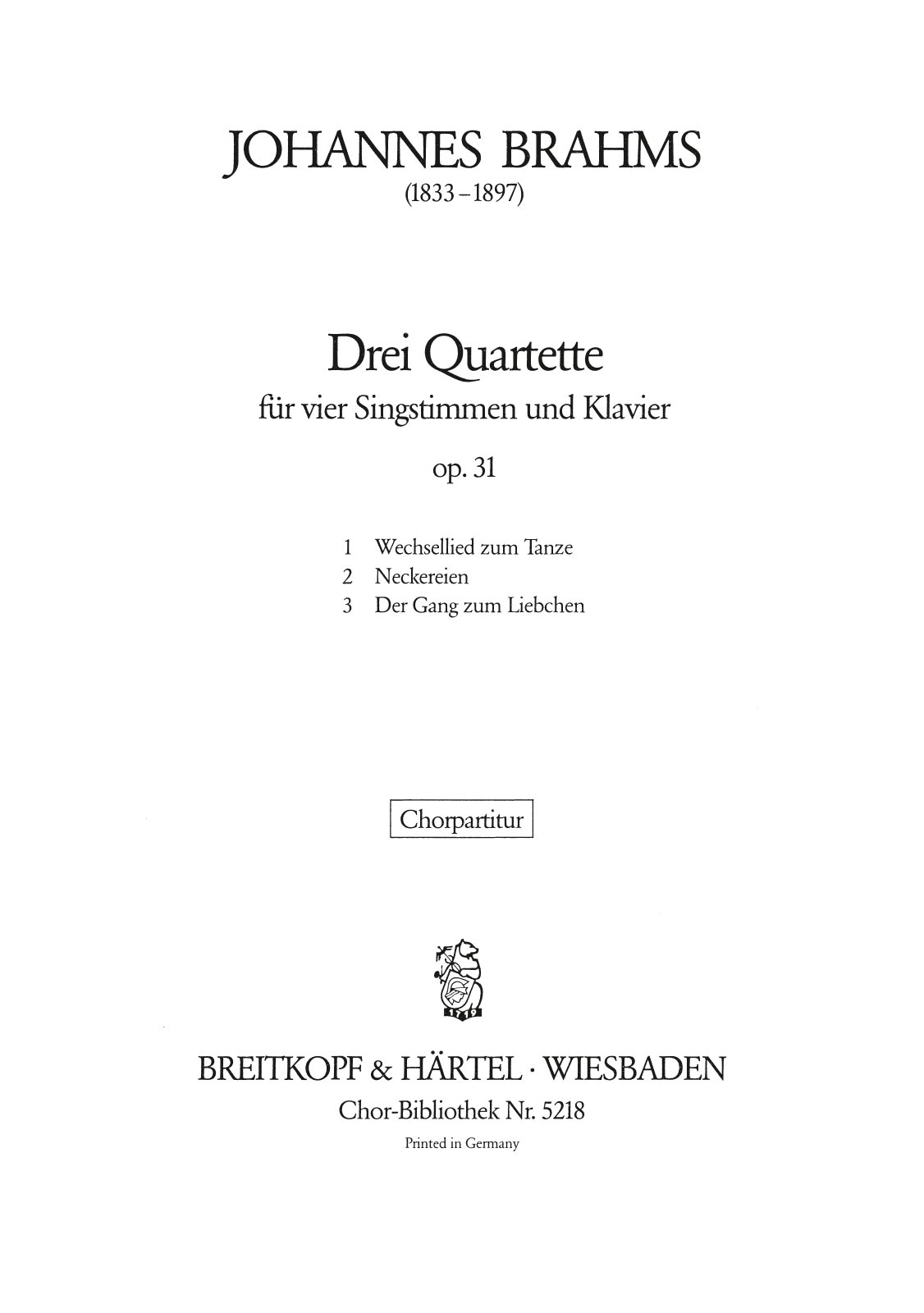 3 Quartets Op. 31